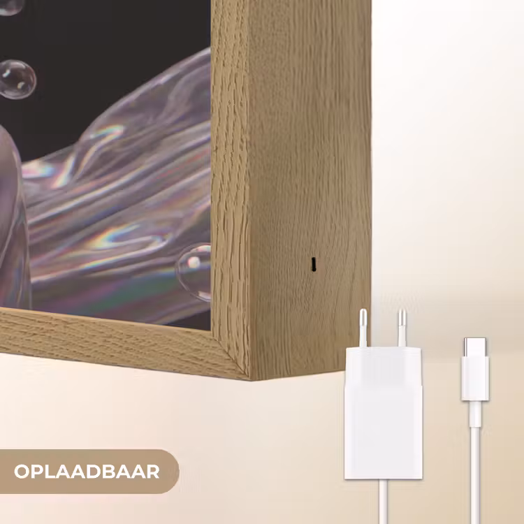 Vrouw - Bellen - Abstract - Kleurrijk Light Box met batterij (Wandlamp) middel -USP_websiteoplaadbaarNL