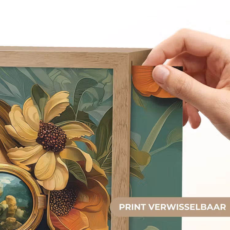 Vrouw - Bloemen - Vlinders - Natuur - Vintage Light Box met batterij (Wandlamp) middel -USP_websiteprintNL