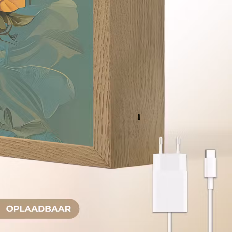 Vrouw - Bloemen - Vlinders - Natuur - Vintage Light Box met batterij (Wandlamp) middel -USP_websiteoplaadbaarNL