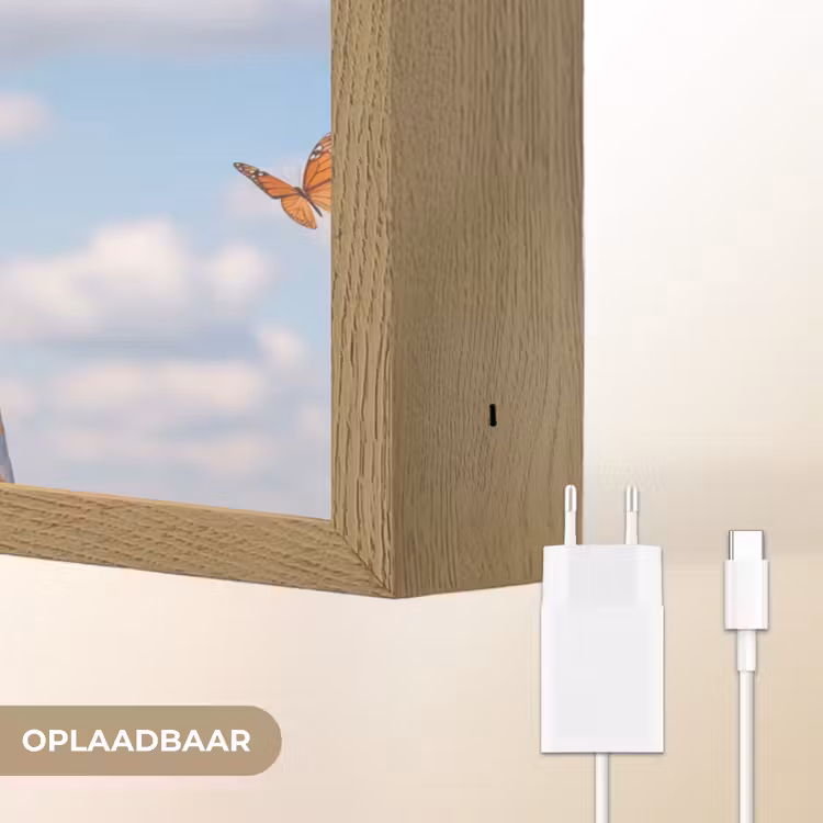 Vrouw - Bloemen - Zomer - Portret - Kleurrijk Light Box met batterij (Wandlamp) middel -USP_websiteoplaadbaarNL
