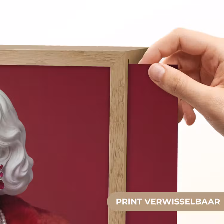 Vrouw - Bontjas - Mode - Klassiek - Rood Light Box met batterij (Wandlamp) middel -USP_websiteprintNL