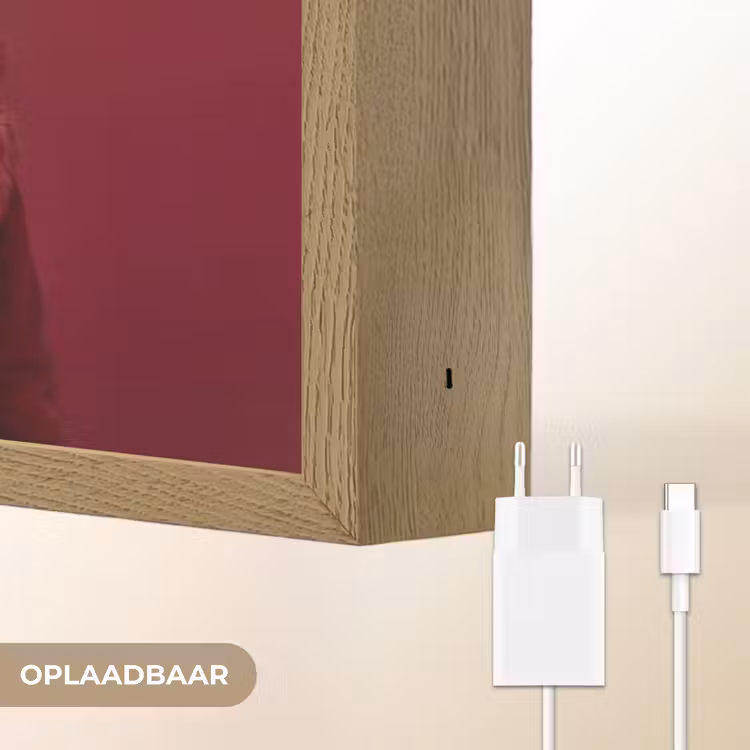 Vrouw - Bontjas - Mode - Klassiek - Rood Light Box met batterij (Wandlamp) middel -USP_websiteoplaadbaarNL