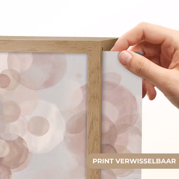 Vrouw - Cirkels - Beige Light Box met batterij (Wandlamp) middel -USP_websiteprintNL