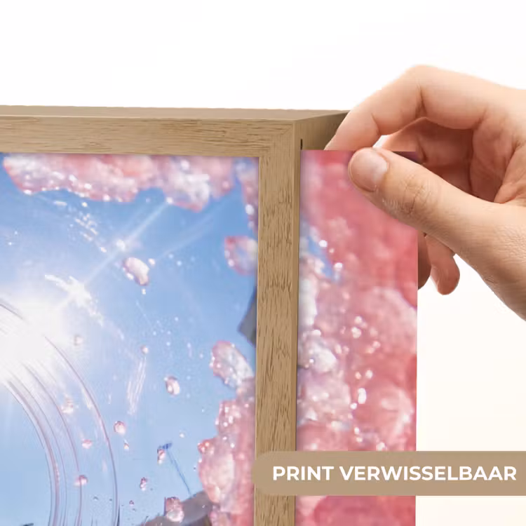 Vrouw - Drank - Zomer - Roze - Blauw Light Box met batterij (Wandlamp) middel -USP_websiteprintNL