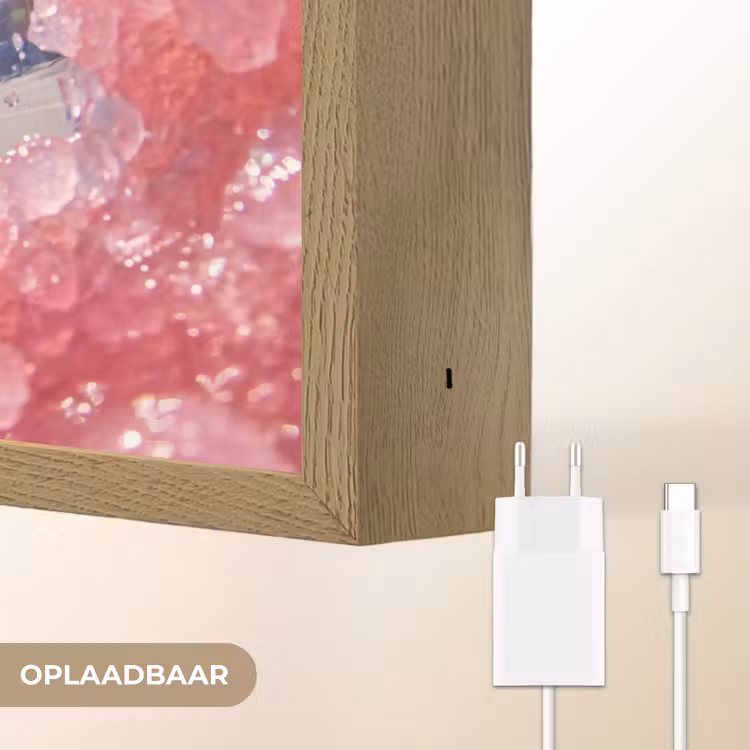 Vrouw - Drank - Zomer - Roze - Blauw Light Box met batterij (Wandlamp) middel -USP_websiteoplaadbaarNL