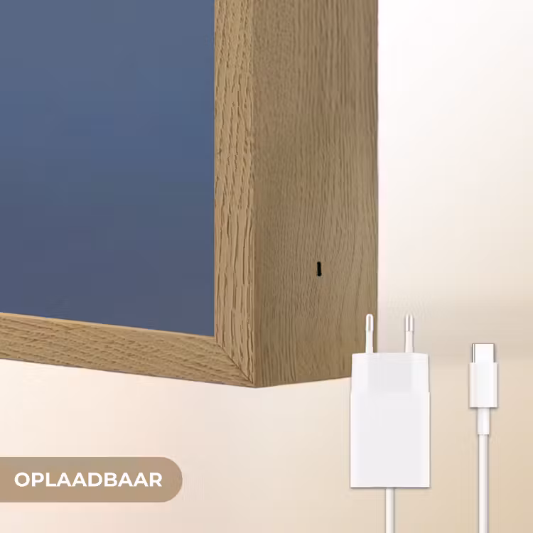 Vrouw - Goudvis - Hoofd - Abstract - Blauw Light Box met batterij (Wandlamp) middel -USP_websiteoplaadbaarNL