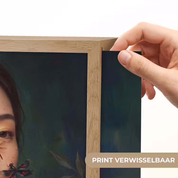 Vrouw - Insecten - Natuur - Portret - Groen Light Box met batterij (Wandlamp) middel -USP_websiteprintNL