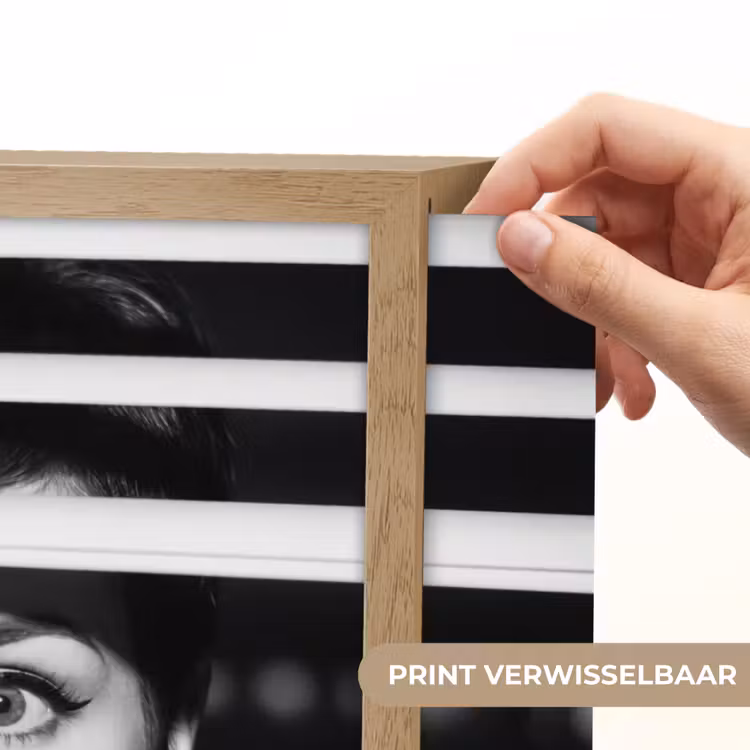 Vrouw - Jaloezieën - Portret - Zwart-wit Light Box met batterij (Wandlamp) middel -USP_websiteprintNL
