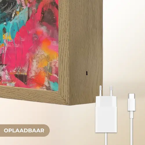 Vrouw - Kauwgom - Graffiti - Neonkleuren Light Box met batterij (Wandlamp) middel -USP_websiteoplaadbaarNL