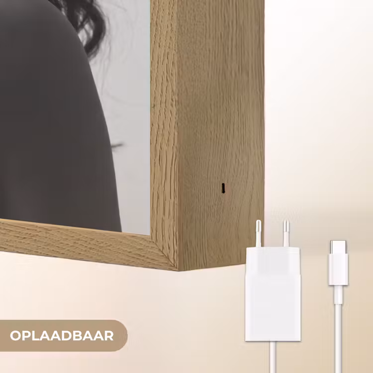 Vrouw - Ketting - Fashion - Zwart - Wit Light Box met batterij (Wandlamp) middel -USP_websiteoplaadbaarNL