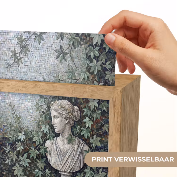 Vrouw - Klassiek - Mozaiëk - Natuur - Groen Light Box met kabel (Wandlamp) klein -USP_websiteprintNL