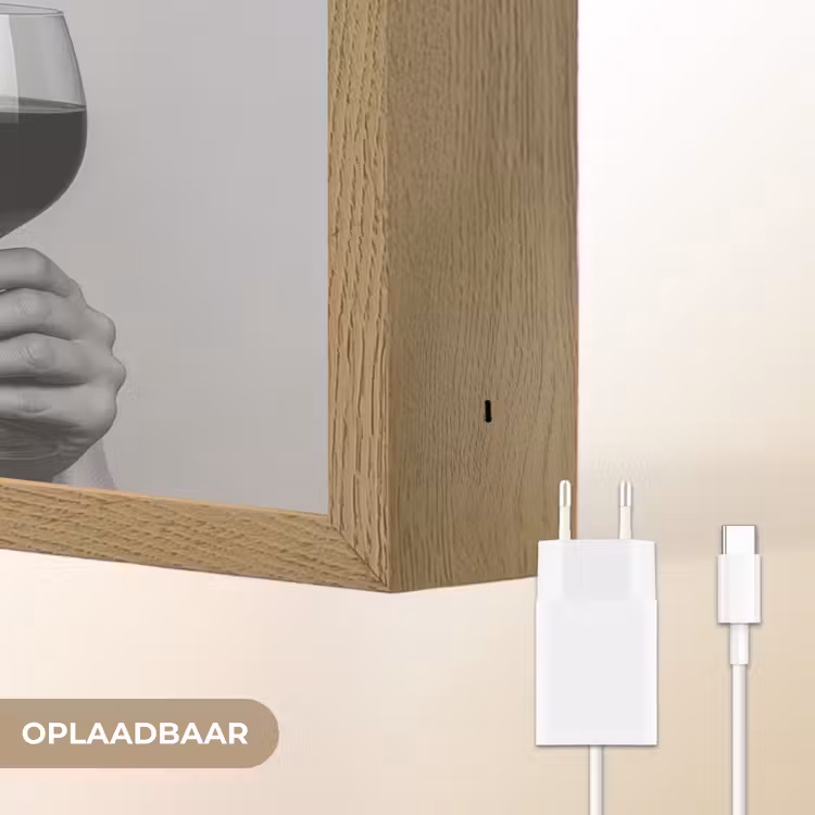 Vrouw - Masker - Wijn - Sigaret Light Box met batterij (Wandlamp) middel -USP_websiteoplaadbaarNL