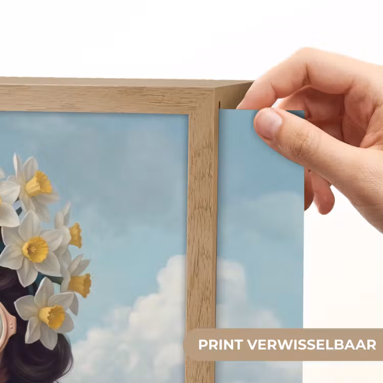Vrouw - Narcissen - Geel Light Box met batterij (Wandlamp) middel -USP_websiteprintNL