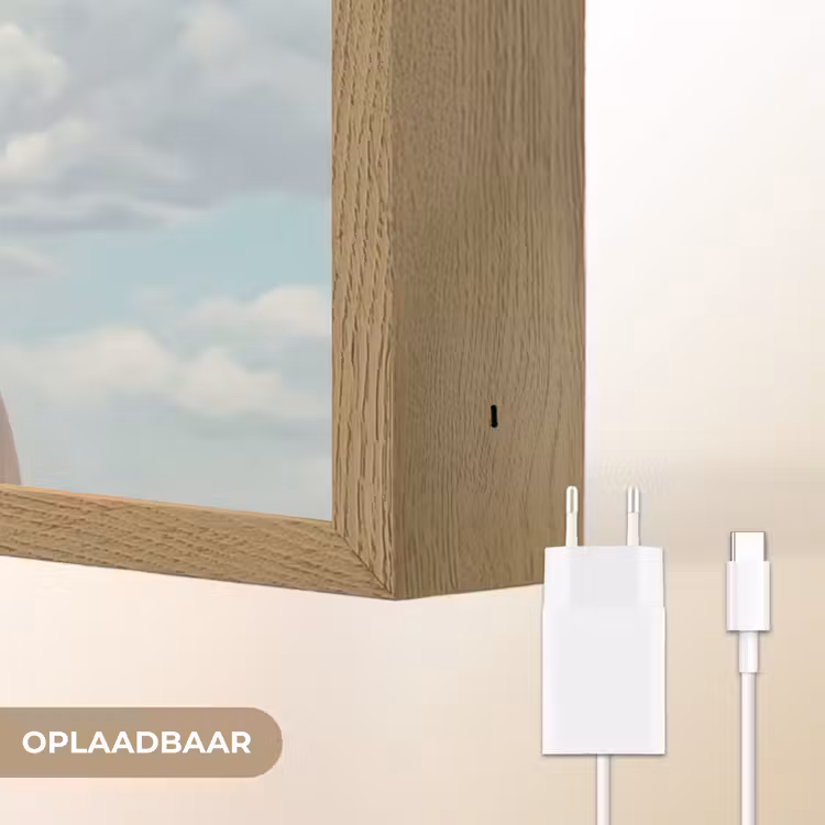 Vrouw - Narcissen - Geel Light Box met batterij (Wandlamp) middel -USP_websiteoplaadbaarNL