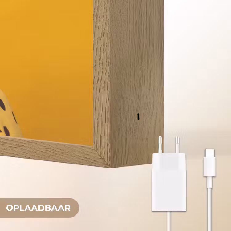 Vrouw - Portret - Abstract - Kleurrijk - Geel Light Box met batterij (Wandlamp) middel -USP_websiteoplaadbaarNL