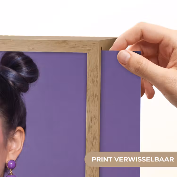 Vrouw - Portret - Make-up - Paars - Levendig Light Box met batterij (Wandlamp) middel -USP_websiteprintNL