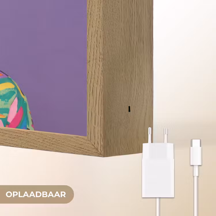Vrouw - Portret - Make-up - Paars - Levendig Light Box met batterij (Wandlamp) middel -USP_websiteoplaadbaarNL