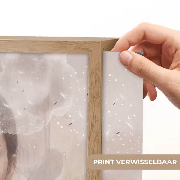 Vrouw - Sereen - Grijs Light Box met batterij (Wandlamp) middel -USP_websiteprintNL