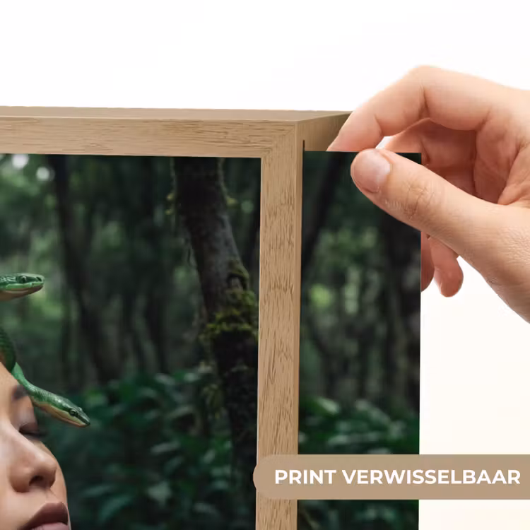 Vrouw - Slang - Natuur - Mystiek - Groen Light Box met batterij (Wandlamp) middel -USP_websiteprintNL