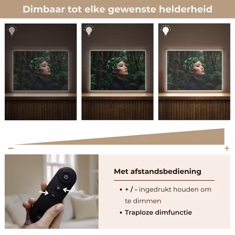 Vrouw - Slang - Natuur - Mystiek - Groen Light Box met batterij (Wandlamp) middel -USP_dimbaarNL