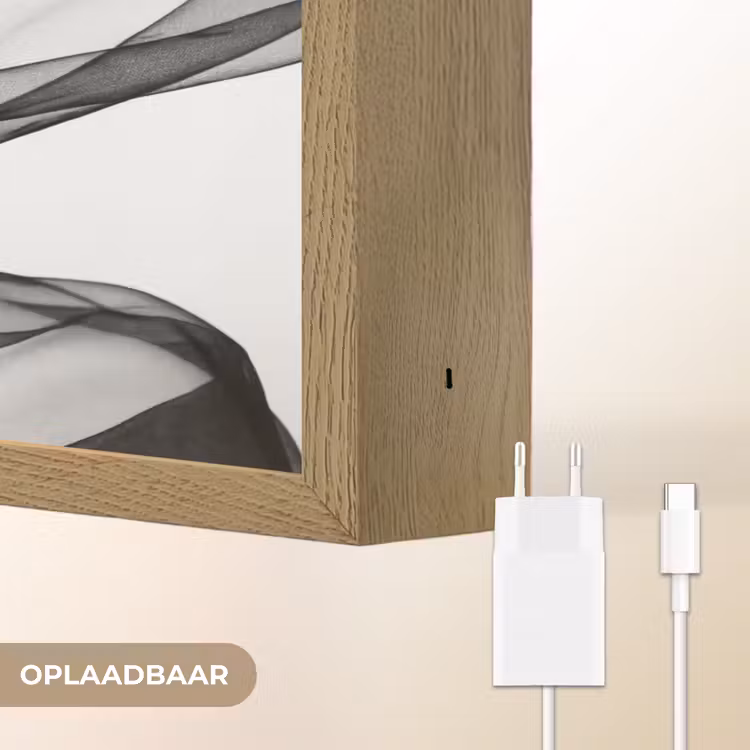 Vrouw - Sluier - Portret - Zwart - Wit - Elegant Light Box met batterij (Wandlamp) middel -USP_websiteoplaadbaarNL