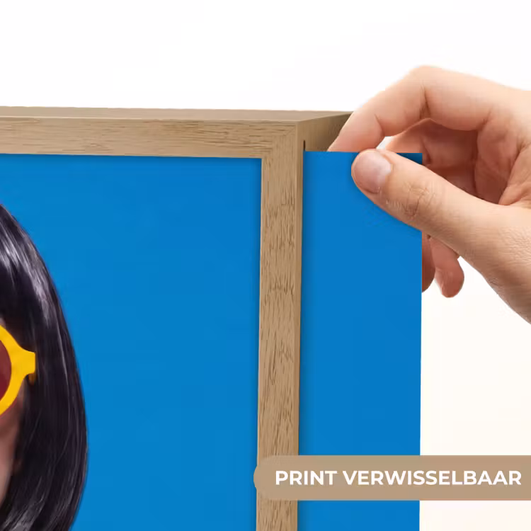 Vrouw - Zonnebril - Pop Art - Portret - Geel Light Box met batterij (Wandlamp) middel -USP_websiteprintNL