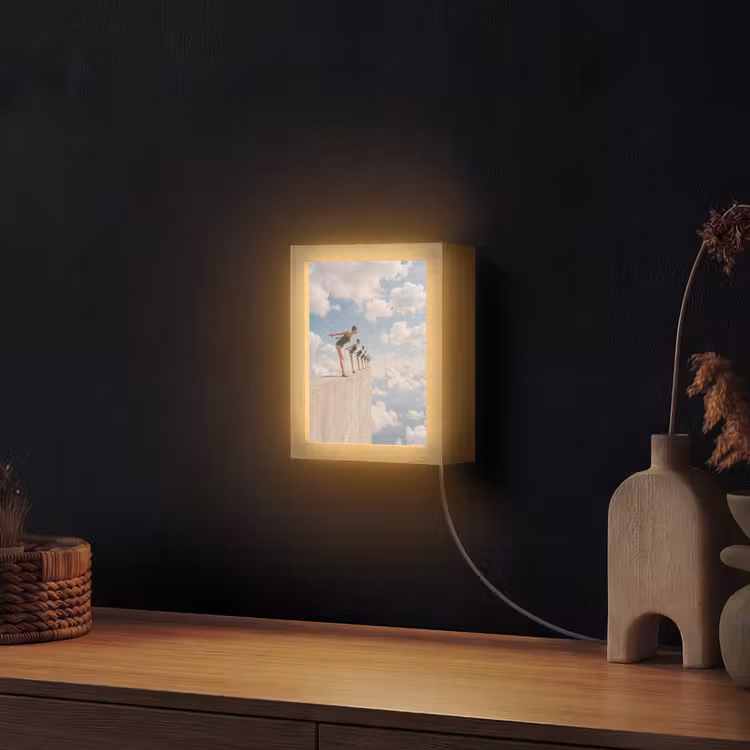 Lightbox - Wandlamp - Vrouwen - Duikhouding - Wolken - Vrouwen - Duikhouding - Wolken Light Box met kabel (Wandlamp) klein