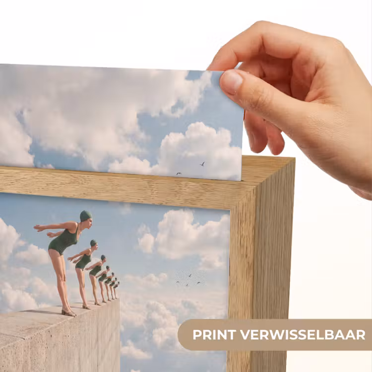 Lightbox - Wandlamp - Vrouwen - Duikhouding - Wolken - Vrouwen - Duikhouding - Wolken Light Box met kabel (Wandlamp) klein