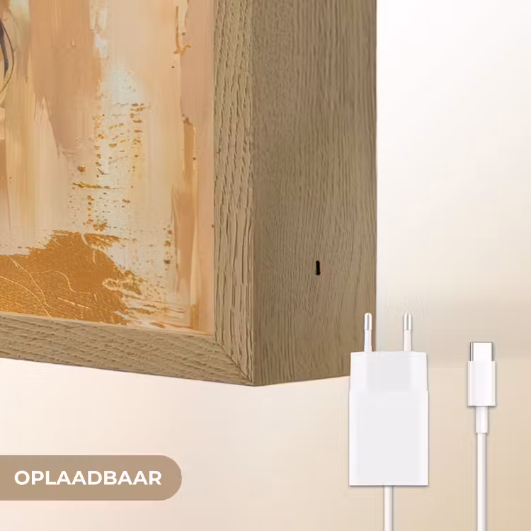 Vrouwen - Portret - Luxe - Goud Light Box met batterij (Wandlamp) middel -USP_websiteoplaadbaarNL