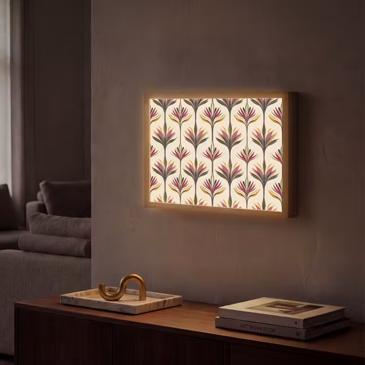 Waaier - Motief - Kleurrijk Light Box met batterij (Wandlamp) middel 907 -sfeer1