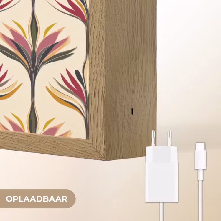 Waaier - Motief - Kleurrijk Light Box met batterij (Wandlamp) middel 907 -USP_websiteoplaadbaarNL