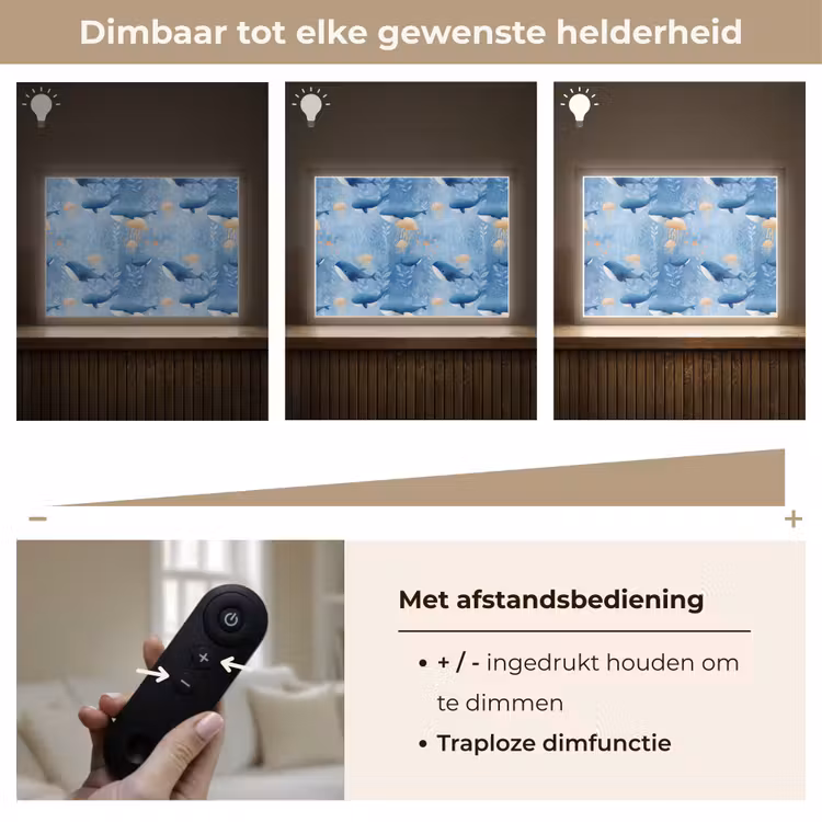 Walvissen - Oceaan - Blauw Light Box met batterij (Wandlamp) middel 907 -USP_dimbaarNL