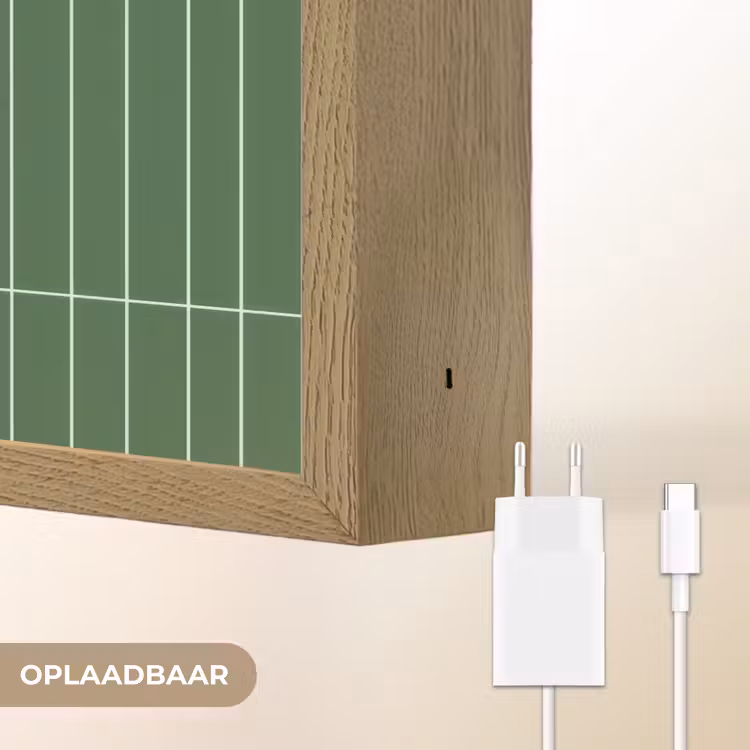 Wandtegel - Verticaal - Donkergroen Light Box met batterij (Wandlamp) middel 907 -USP_websiteoplaadbaarNL