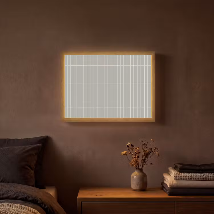 Wandtegel - Verticaal - Lichtgrijs Light Box met batterij (Wandlamp) middel 907 -sfeer4