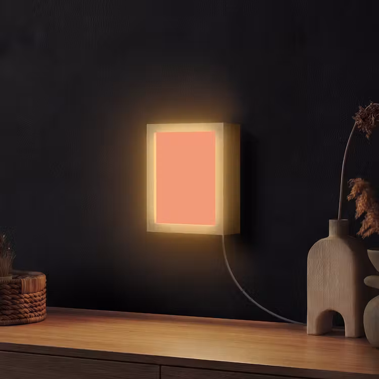 Warm - Clay - Terracotta Light Box met kabel (Wandlamp) klein 929 -sfeer1