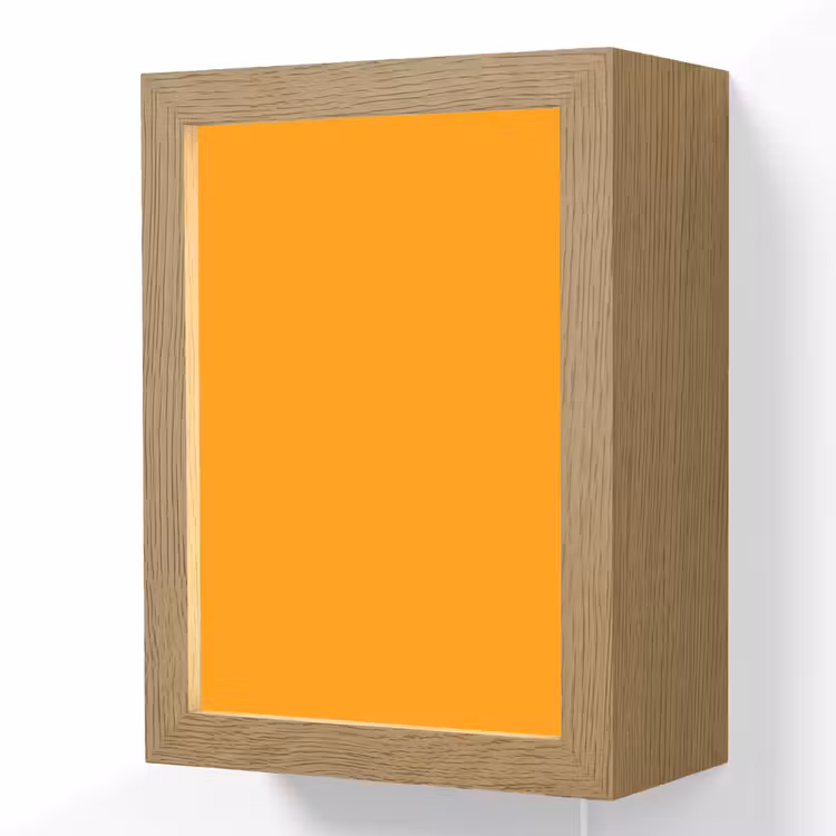 Warm - Ochre - Oranje Light Box met kabel (Wandlamp) klein 929 -3d