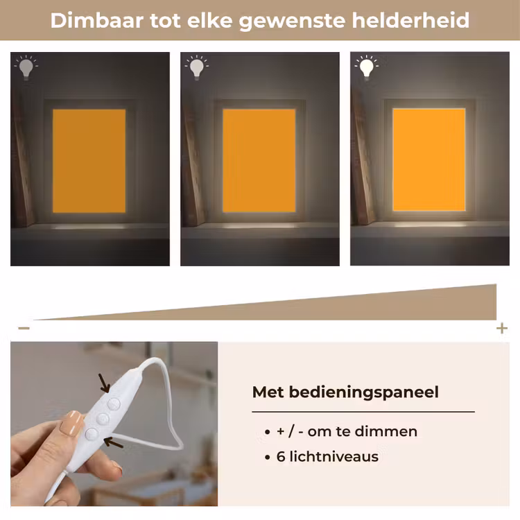 Warm - Ochre - Oranje Light Box met kabel (Wandlamp) klein 929 -USP_dimbaarNL
