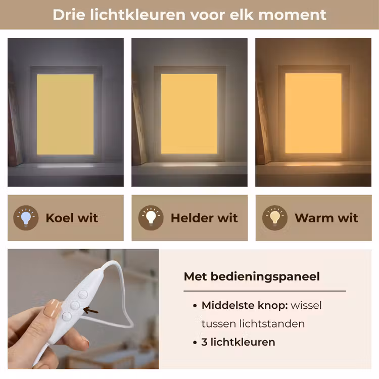 Warm - Sand - Terracotta Light Box met kabel (Wandlamp) klein 929 -USP_lichtkleurNL