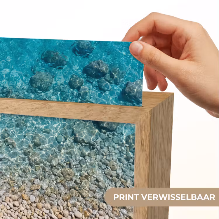 Water - Kiezels - Natuur - Levendig - Turkoois Light Box met kabel (Wandlamp) klein -USP_websiteprintNL