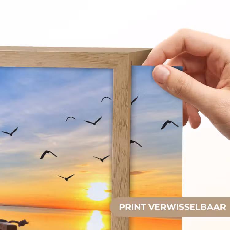 Water - Steiger - Vogels - Zonsondergang - Horizon Light Box met batterij (Wandlamp) middel -USP_websiteprintNL