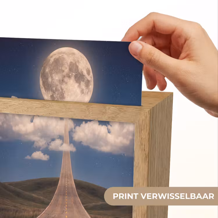 Lightbox - Wandlamp - Weg - Maan - Nacht - Weg - Maan - Nacht Light Box met kabel (Wandlamp) klein
