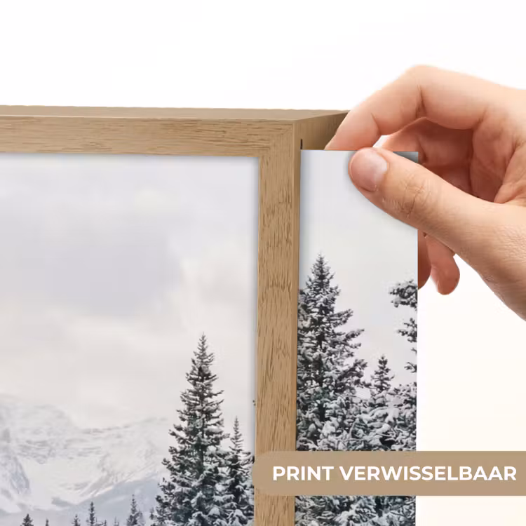 Weg - Sneeuw - Naaldbos - Winter - Avontuurlijk Light Box met batterij (Wandlamp) middel -USP_websiteprintNL