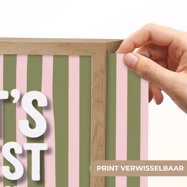 What's the best that could happen - Strepen - Groen - Roze Light Box met batterij (Wandlamp) middel -USP_websiteprintNL