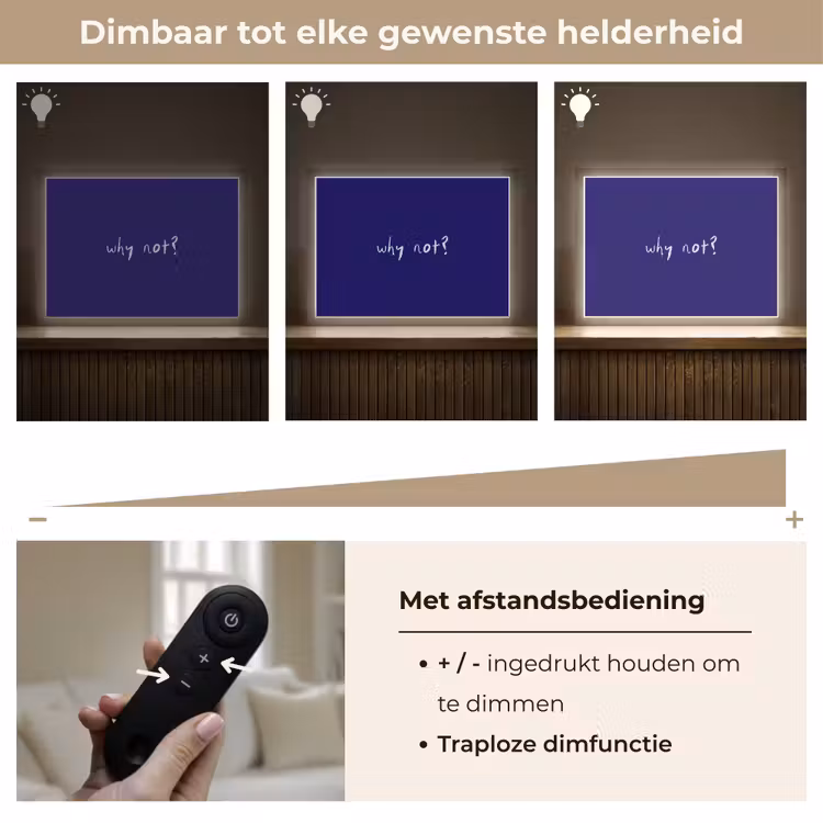 Why not - Blauw - Handgeschreven Light Box met batterij (Wandlamp) middel -USP_dimbaarNL