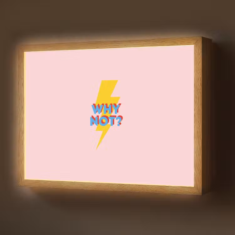 Why not - Bliksem - Roze Light Box met batterij (Wandlamp) middel -z3d_website