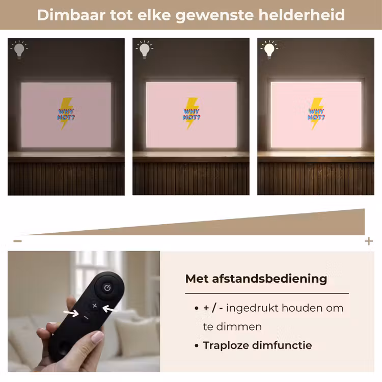 Why not - Bliksem - Roze Light Box met batterij (Wandlamp) middel -USP_dimbaarNL