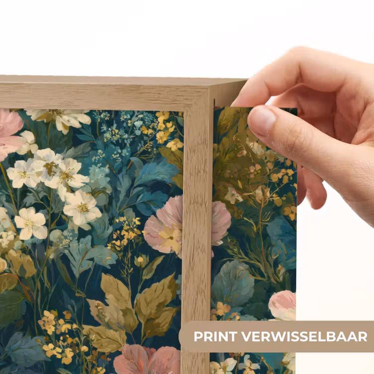 Wilde bloemen - Botanisch - Patroon - Roze - Romantisch Light Box met batterij (Wandlamp) middel 907 -USP_websiteprintNL