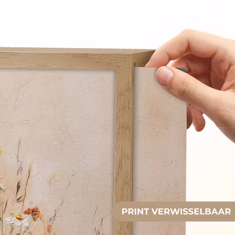 Wilde bloemen - Penseelstreken - Rustgevend Light Box met batterij (Wandlamp) middel -USP_websiteprintNL
