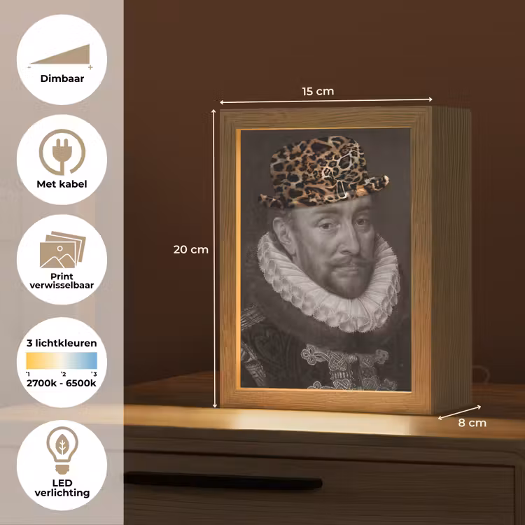 Willem van Oranje - Adriaen Thomasz - Panterprint Light Box met kabel (Wandlamp) klein -USP_websiteoverzichtNL
