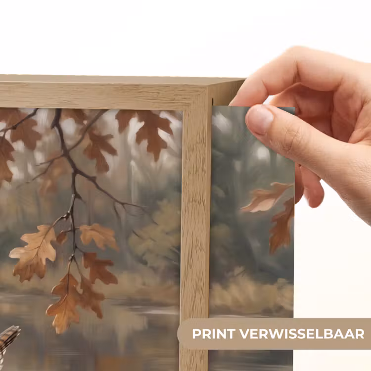 Winterkoninkje - Tak - Rivier - Natuur - Sfeervol Light Box met batterij (Wandlamp) middel -USP_websiteprintNL